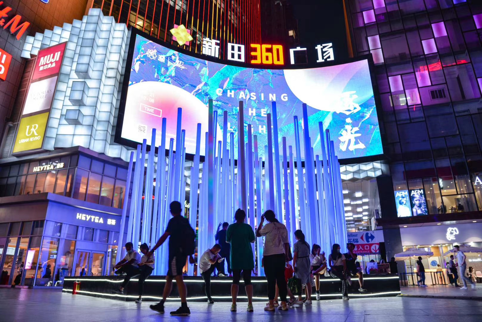 幻彩3D流光柱 发光柱