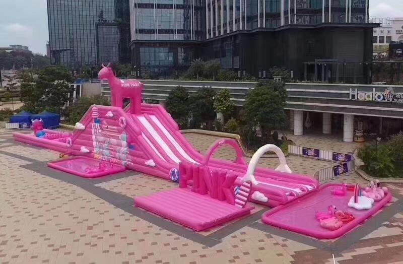 粉红滑道水上乐园 粉色滑梯