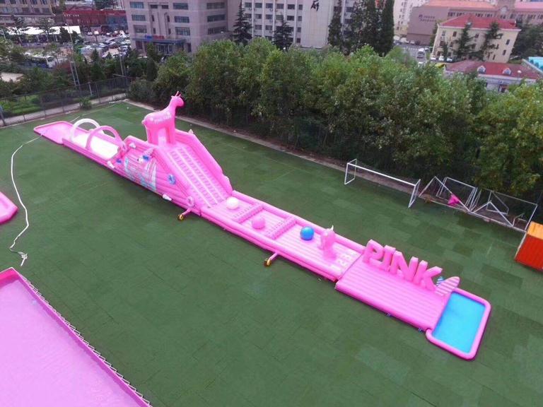 粉红滑道水上乐园 粉色滑梯