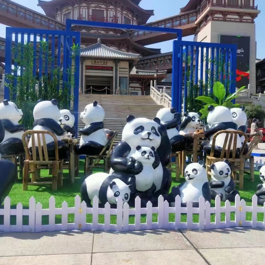熊猫主题展 玻璃钢熊猫 