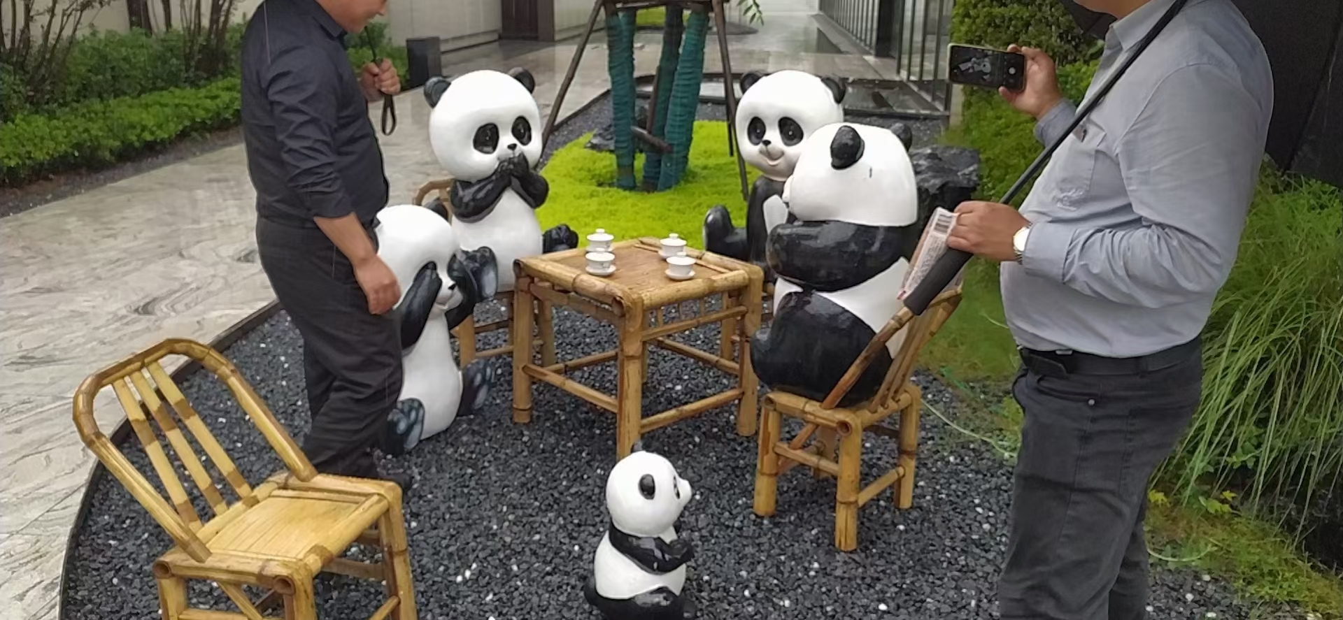 熊猫主题展 玻璃钢熊猫 