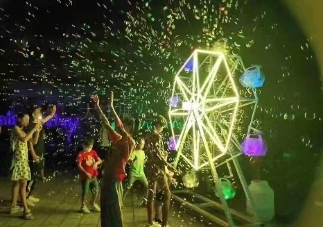 夜游灯光美陈北极光灯光节恐龙展暖场互动道具