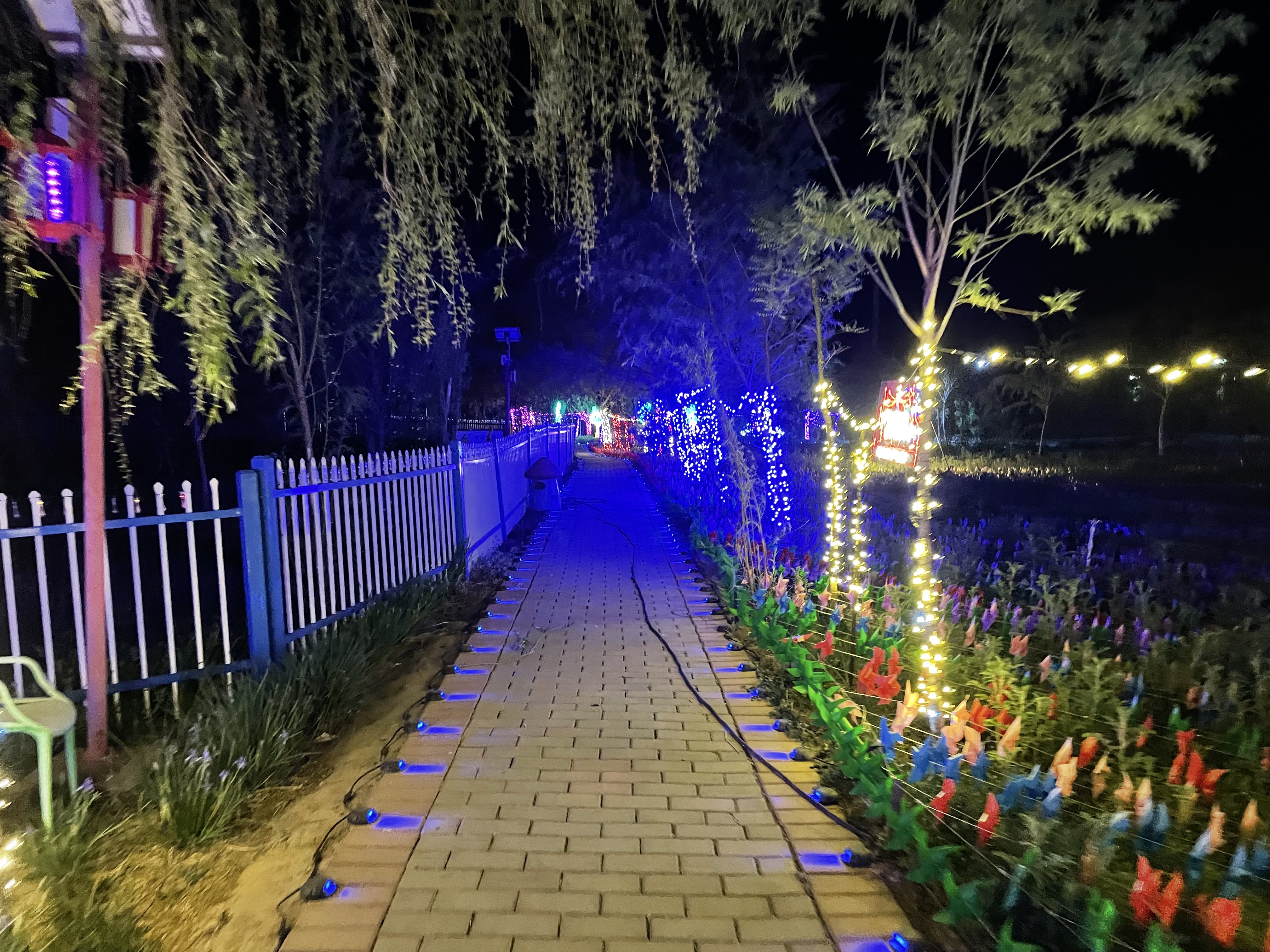 夜游灯光美陈北极光灯光节恐龙展暖场互动道具
