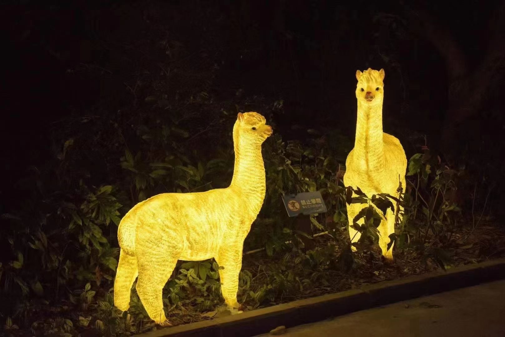夜游灯光美陈北极光灯光节恐龙展暖场互动道具