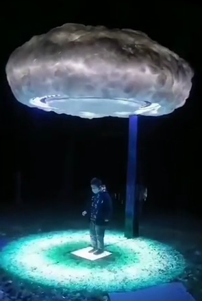 云朵雨帘 万物共生 互动美陈灯光装置 