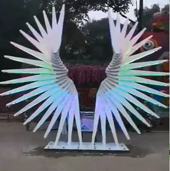 网红体感羽翼 天使旋翼体感互动灯光装置 美陈互动灯光道具