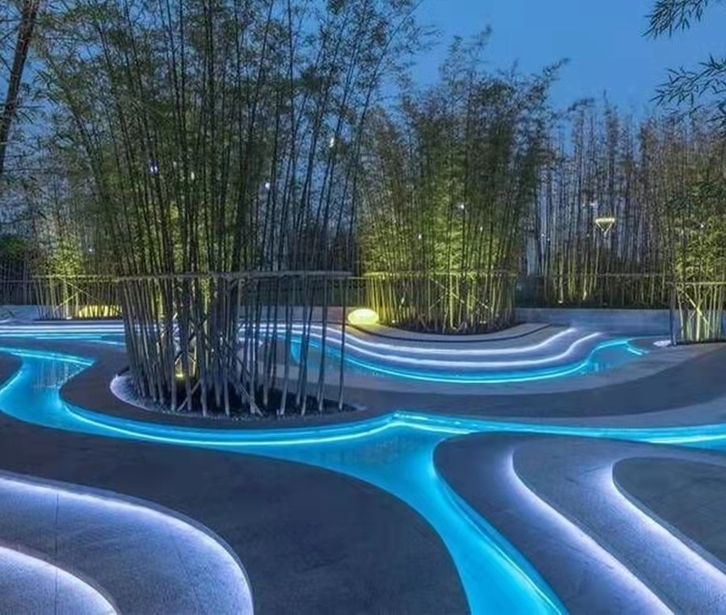 树木亮化楼体轮廓灯道路草坪亮化
