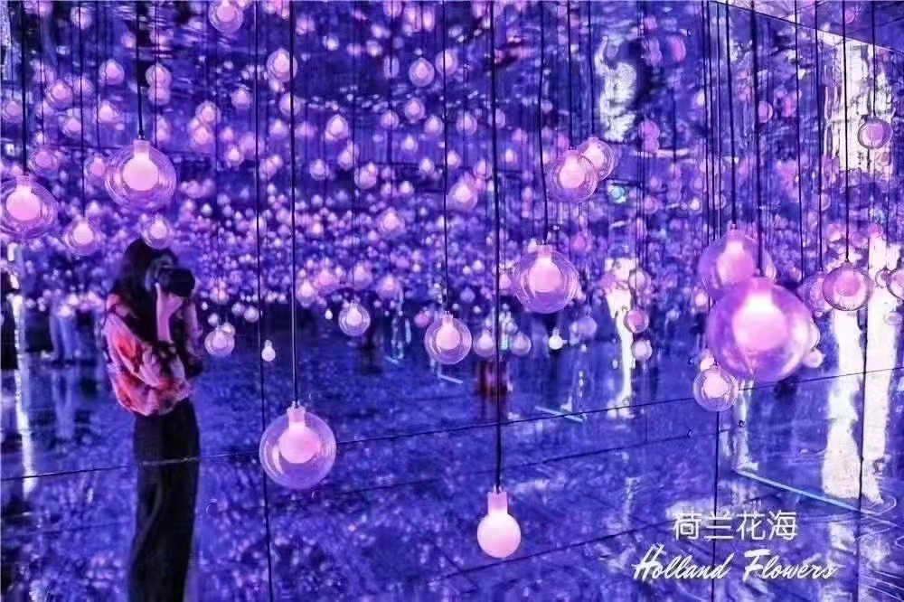 光影体验馆呼吸灯流光瀑布镜花宫