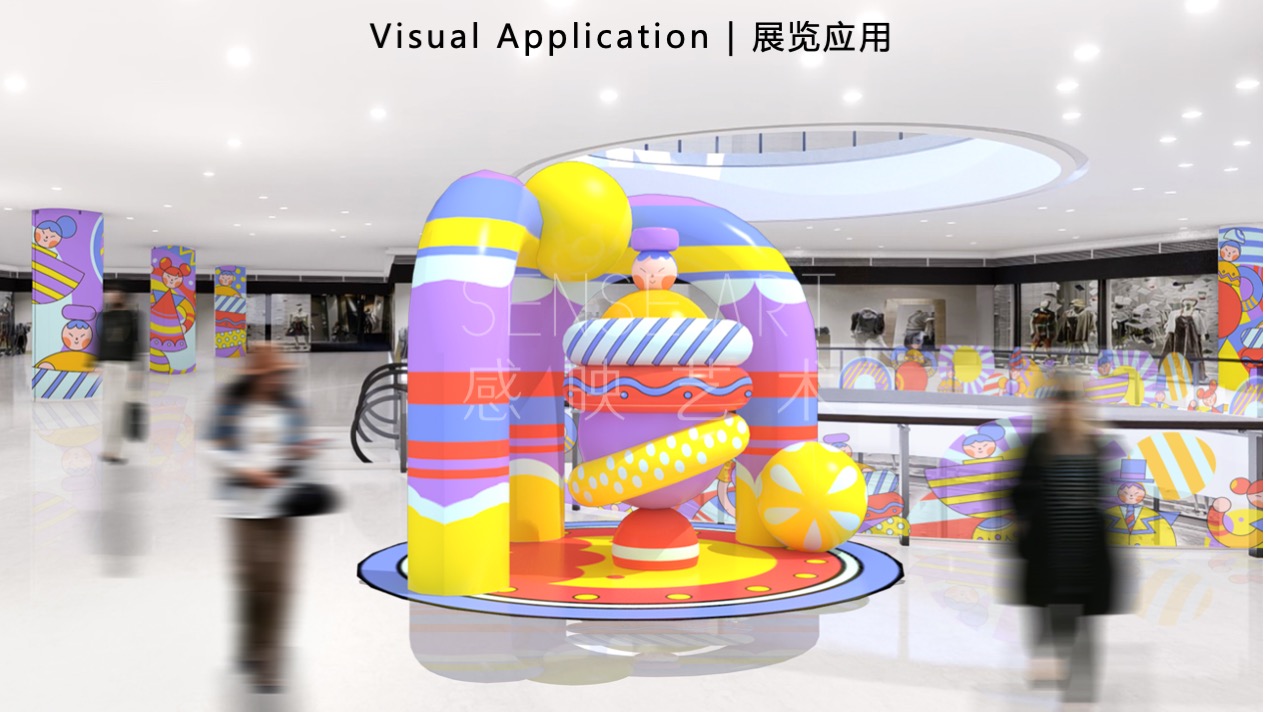 【逗乐偶像大本营】英国抽象奇特艺术家艺术IP美陈装置展