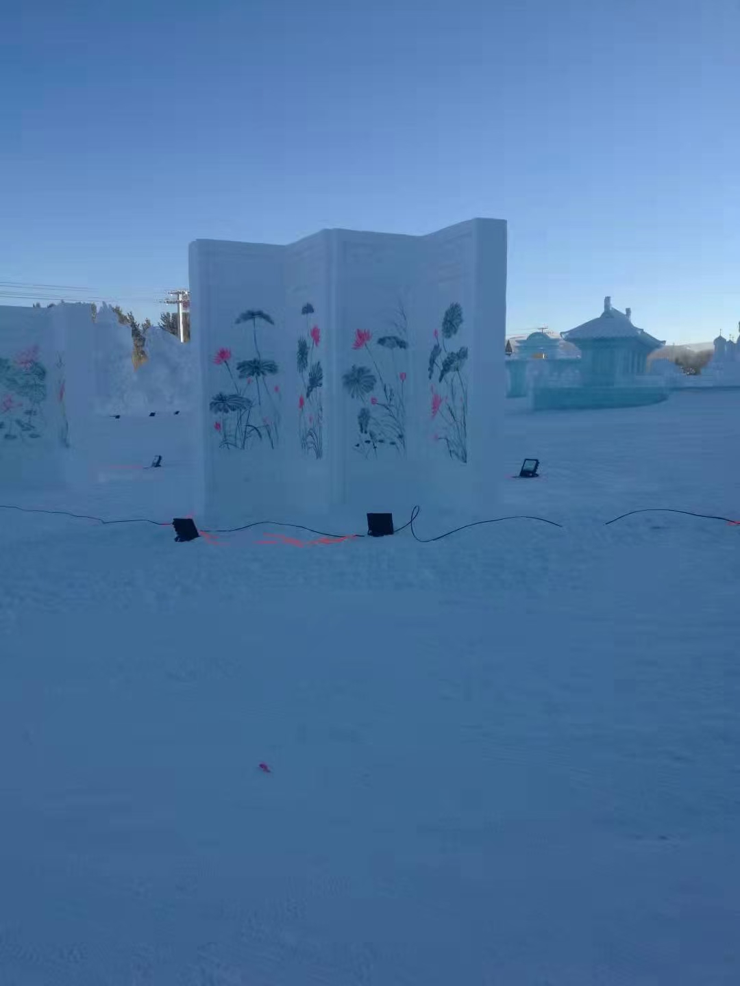 大型户外雪雕人工造雪滑雪场