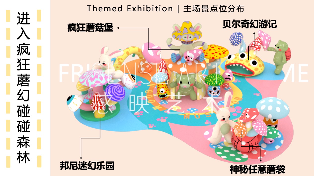 【疯狂蘑菇碰碰乐】阿根廷萌趣潮玩主题IP气膜美陈装置展