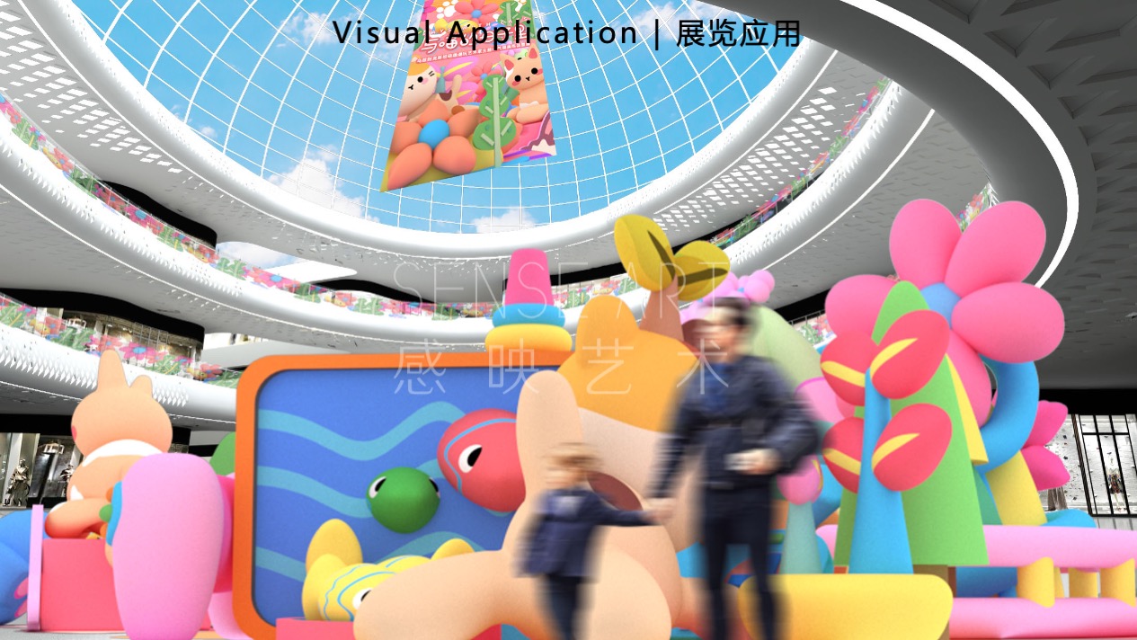 【与喵的日子里】乌兹别克斯坦萌趣潮玩主题IP气膜美陈装置展