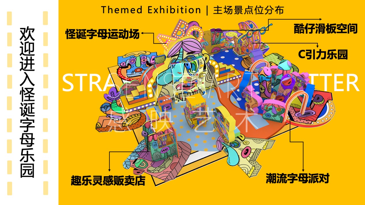 【怪诞字母乐园】墨西哥奇趣脑洞插画艺术家主题IP美陈装置展