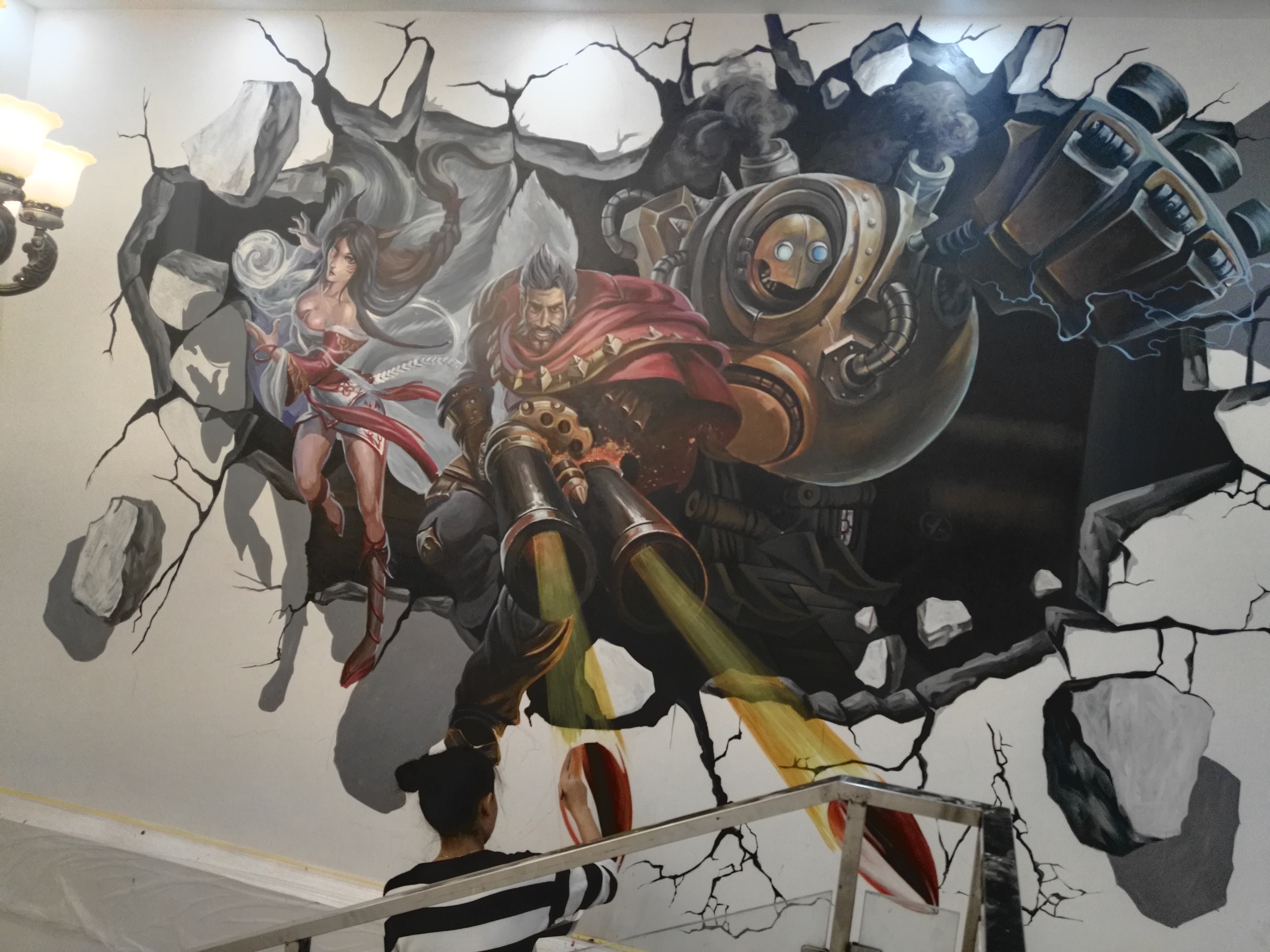 手绘3D立体画、地面错觉立体画