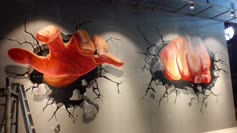 手绘3D立体画、地面错觉立体画
