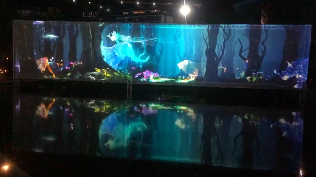 户外夜游纱幕投影