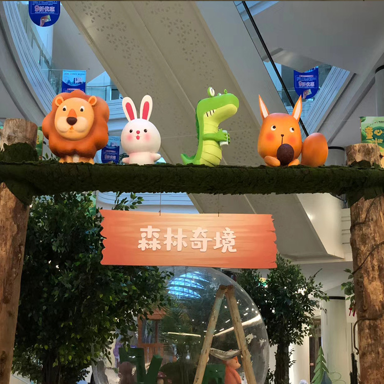 景区庭院公园玻璃钢/泡沫雕塑摆件卡通人物场景玻璃钢美陈