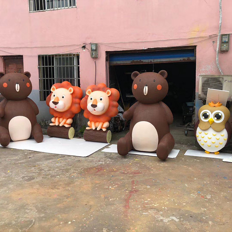 景区庭院公园玻璃钢/泡沫雕塑摆件卡通人物场景玻璃钢美陈