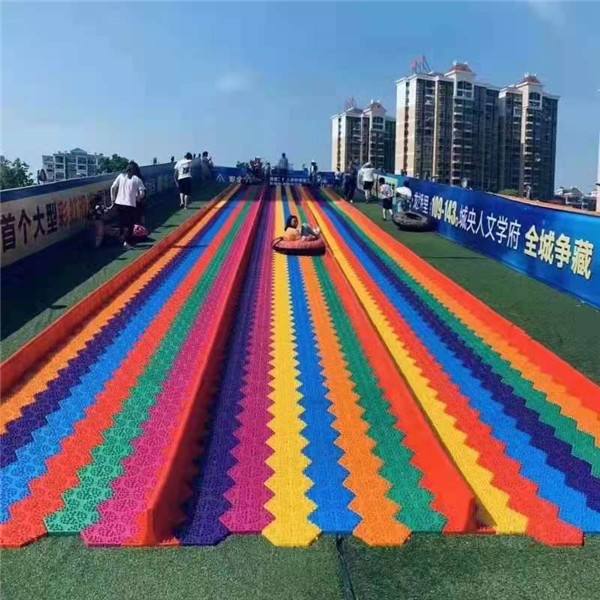 彩虹滑道出租 七彩滑道游乐暖场设备出租租赁
