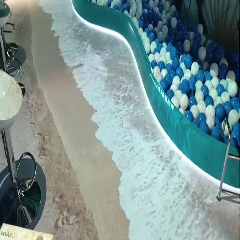 沉浸式地面互动海浪投影素材 瀑布之境互动海浪投影