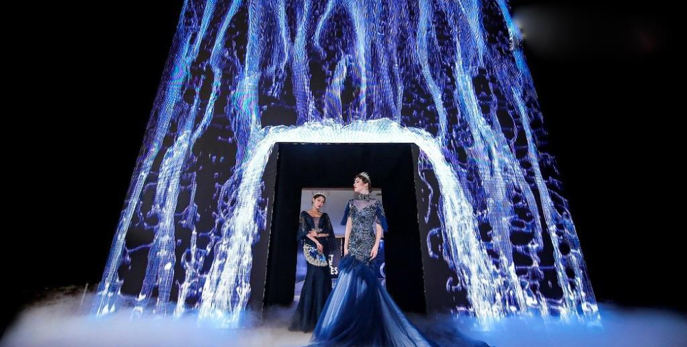 全息瀑布门头 全息投影 全息通道迎宾 裸眼3D
