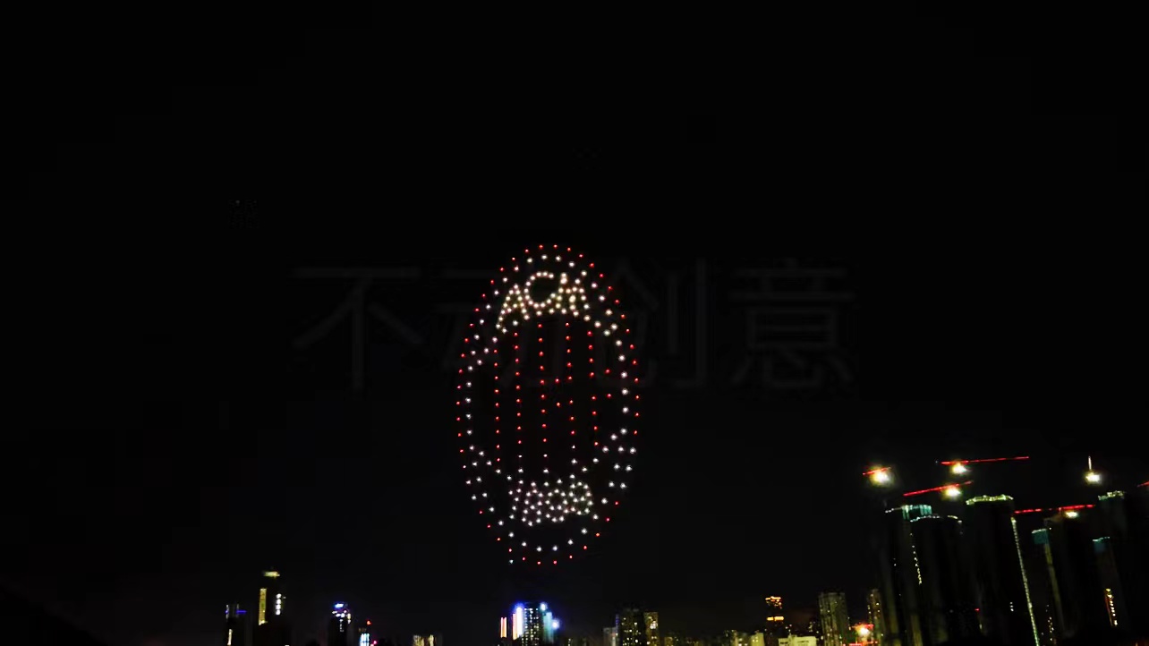 不动创意团队 深圳AC米兰夺冠255台 无人机表演