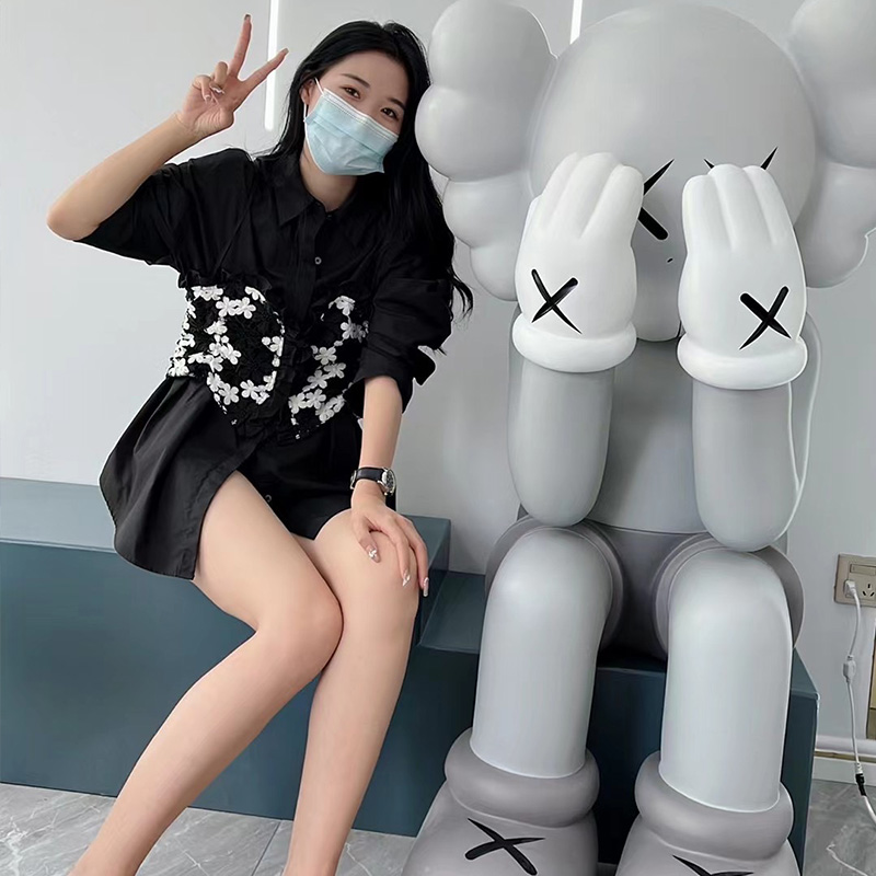 跨境外贸高端网红芝麻街暴力熊kwas族玻璃钢雕塑公仔创意摆件