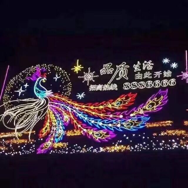 楼体灯饰画 灯饰画美陈装置 楼体亮化