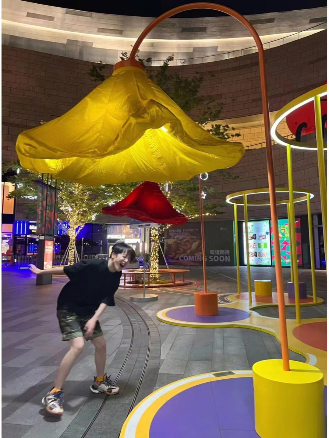 网红感应牵牛花  自动开合灯光花朵