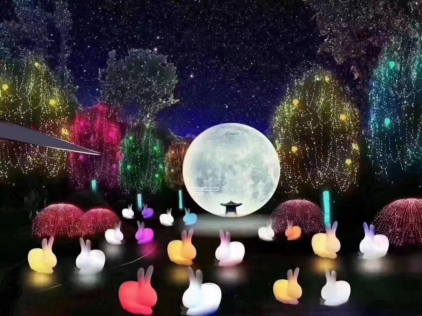 七彩发光兔子 