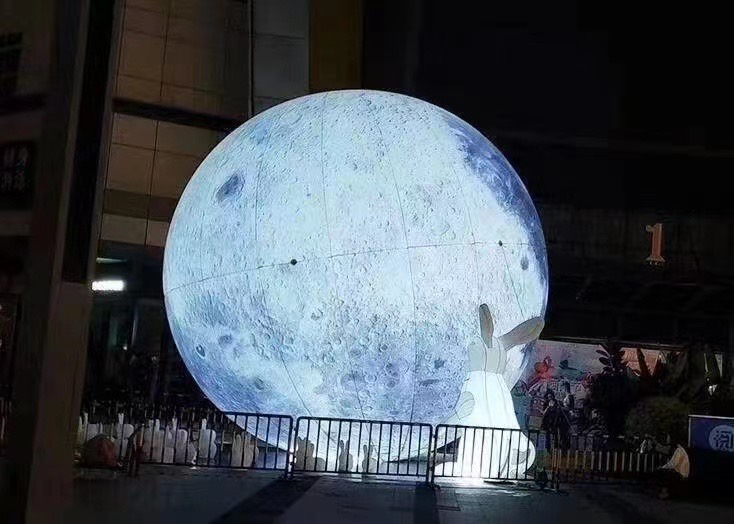 中秋气模月球发光兔子