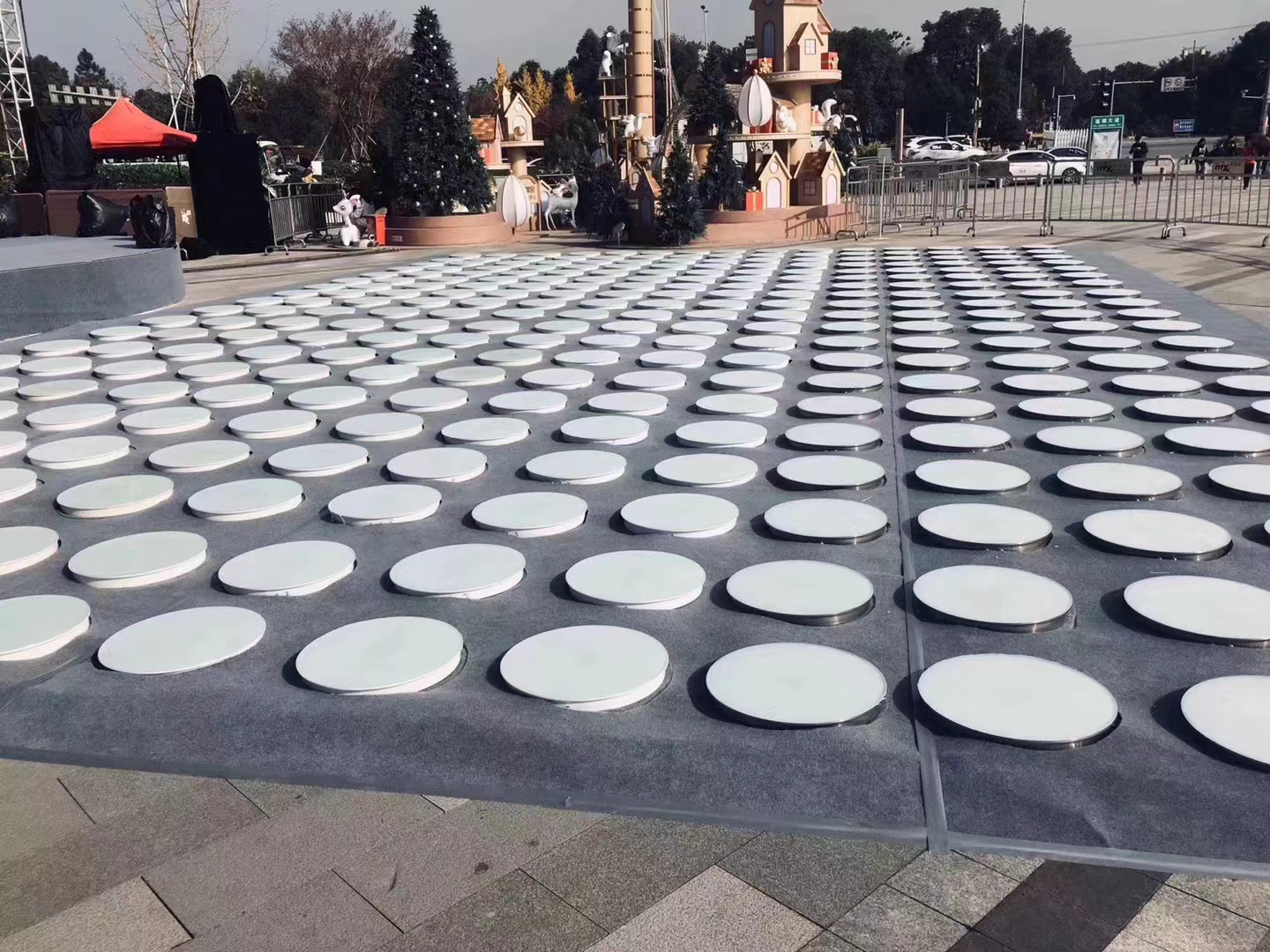 发光地砖   彩色跑   