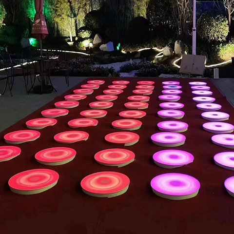 彩色跑出租 彩色圆舞曲出售 彩虹跳 led地砖灯