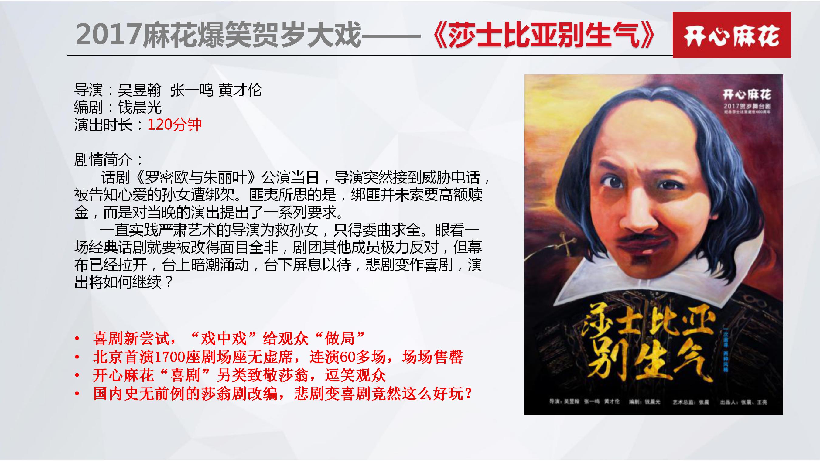 开心麻花舞台剧《莎士比亚别生气》