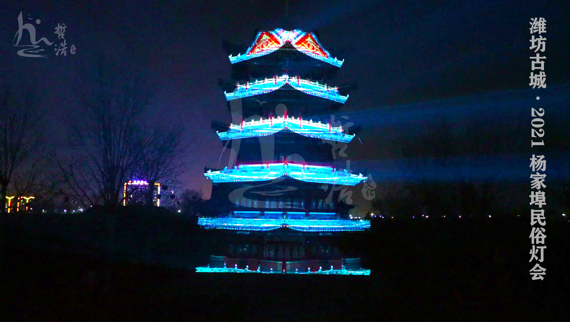 景区古建筑塔体裸眼3D激光投影机
