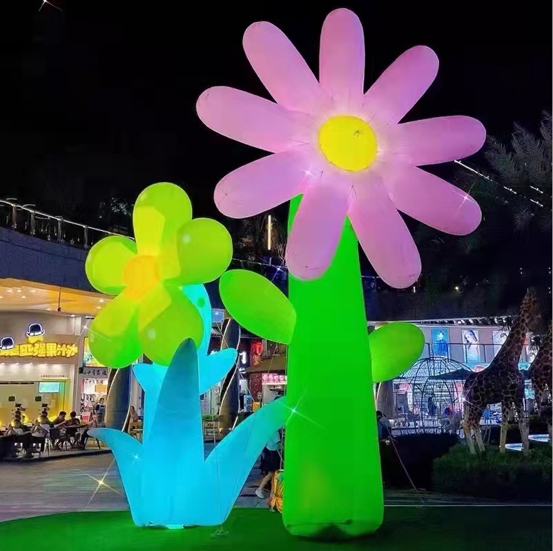 充气花朵气模定制卡通人偶发光花模型蘑菇加灯光景区大型活动宣传