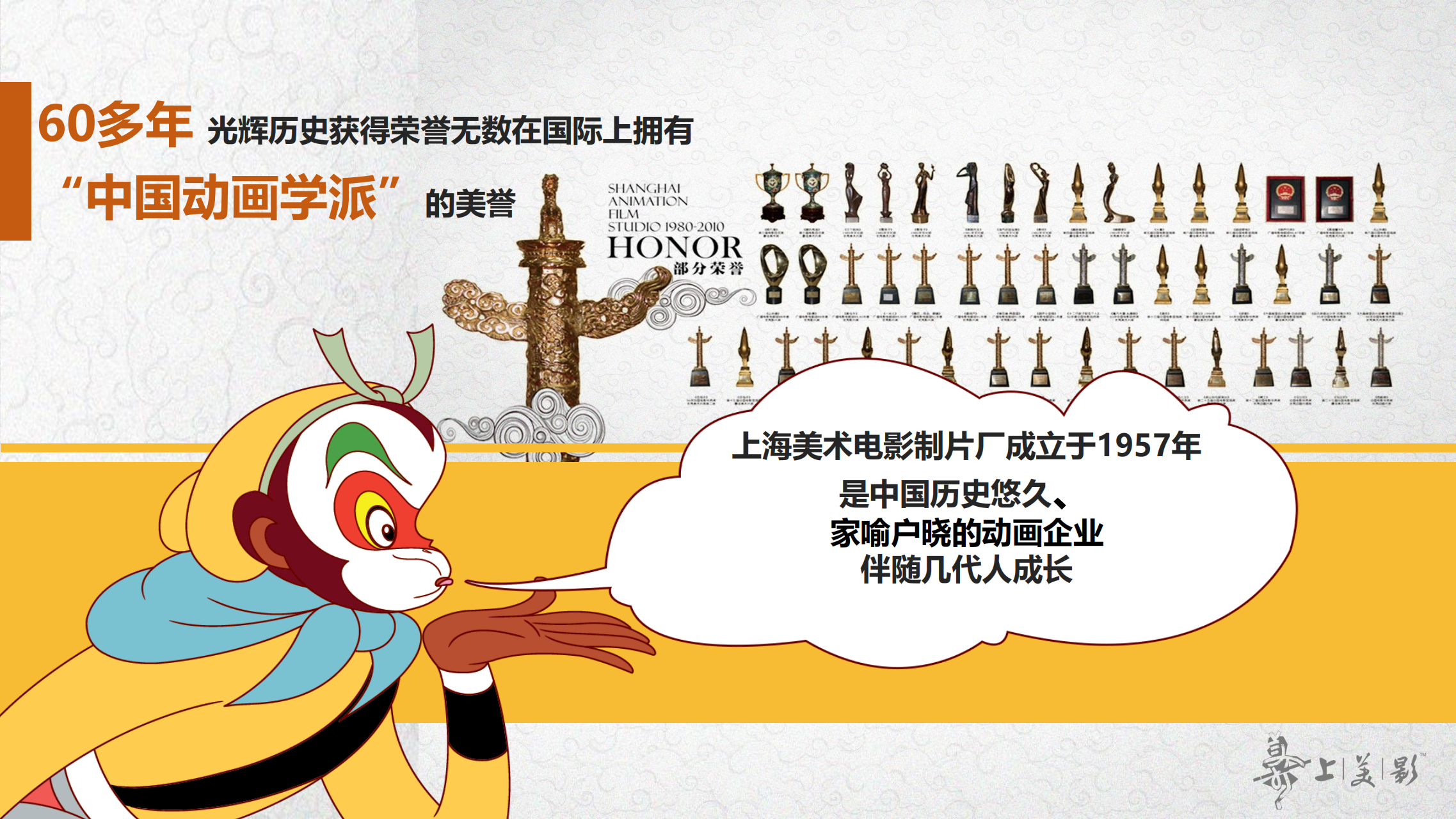 大闹天宫、黑猫警长、葫芦娃、宝莲灯、哪吒、大耳朵图图、阿凡提、三个和尚 - 上美影电影版权授权合作