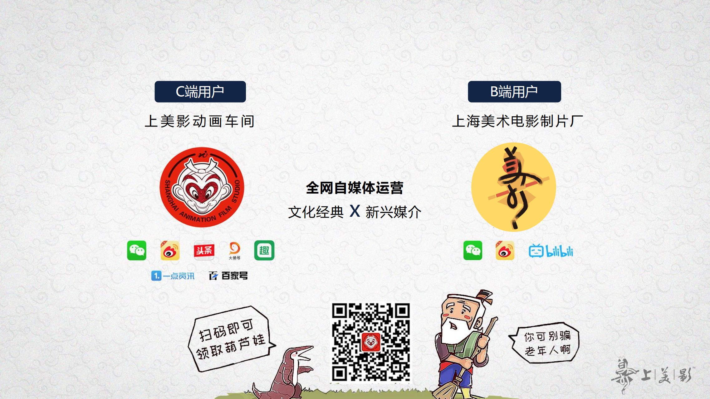 大闹天宫、黑猫警长、葫芦娃、宝莲灯、哪吒、大耳朵图图、阿凡提、三个和尚 - 上美影电影版权授权合作
