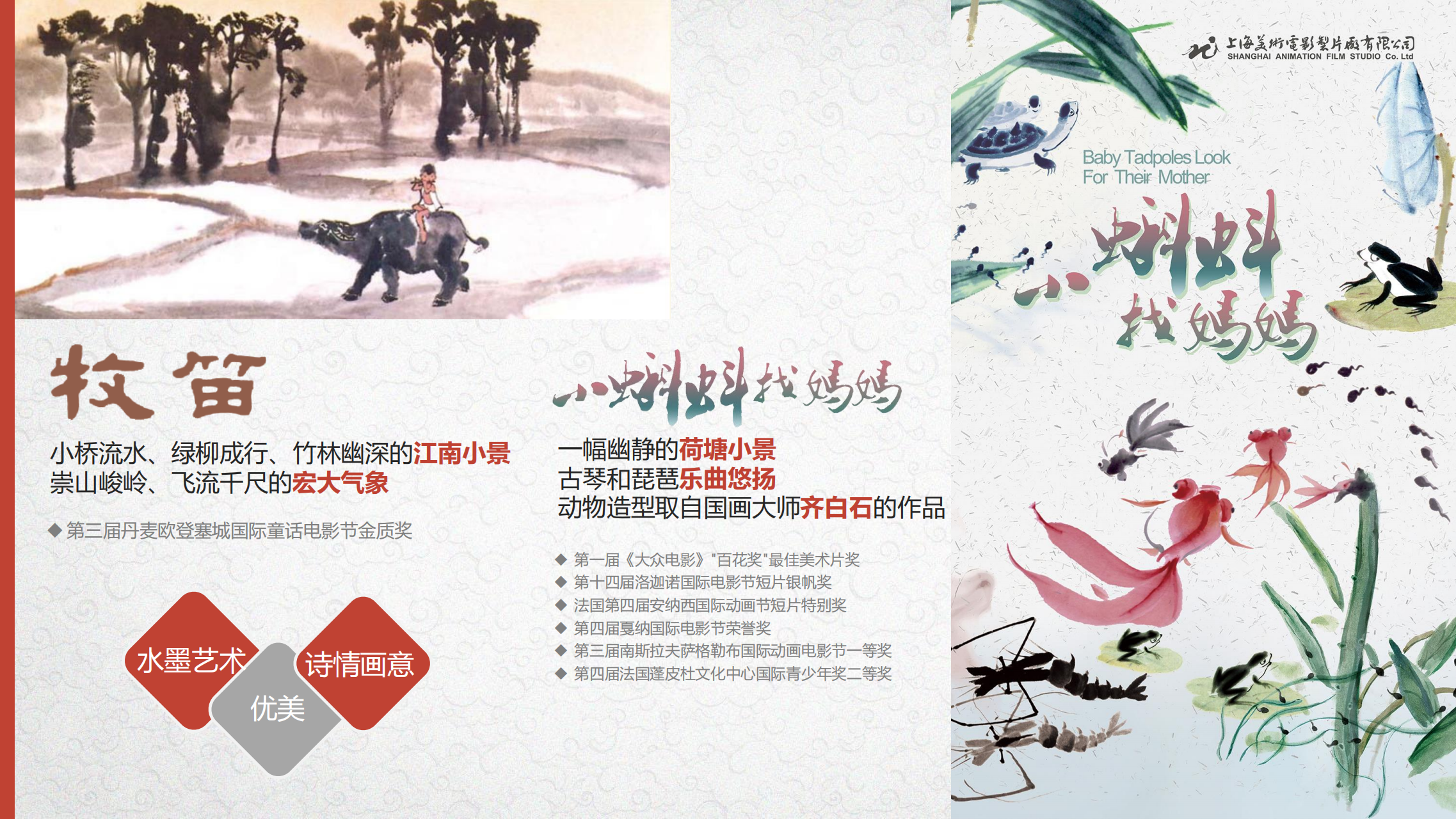大闹天宫、黑猫警长、葫芦娃、宝莲灯、哪吒、大耳朵图图、阿凡提、三个和尚 - 上美影电影版权授权合作