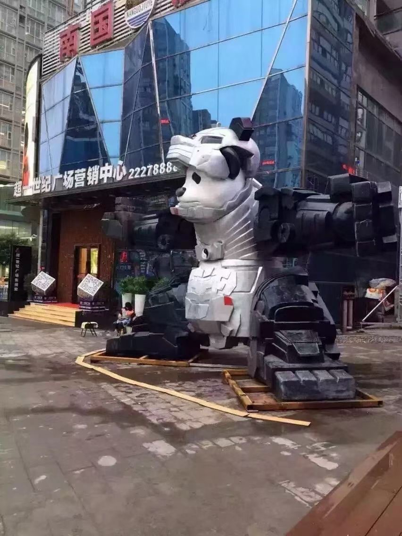 玻璃钢熊猫展IP互动打卡拍照