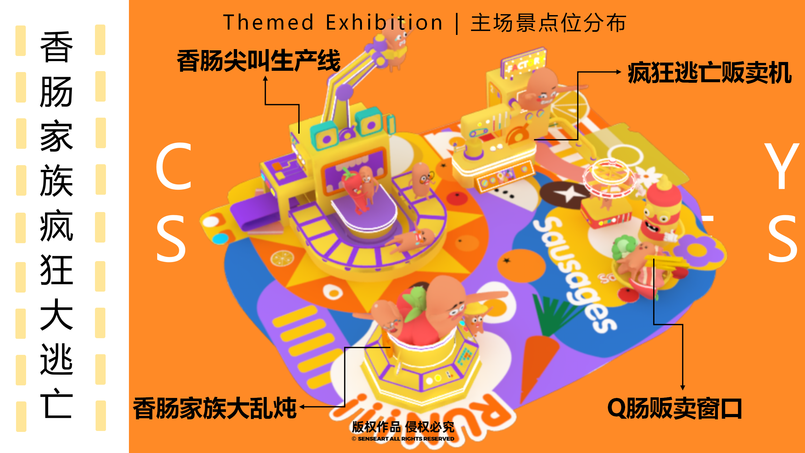 香肠家族也疯狂！-韩国美食派对主题IP美陈装置展
