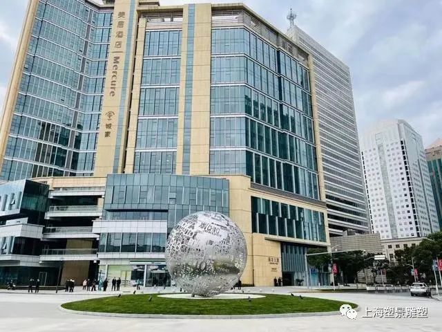 上海地铁基隆路 不锈钢镂空地球仪雕塑 旋转球制作