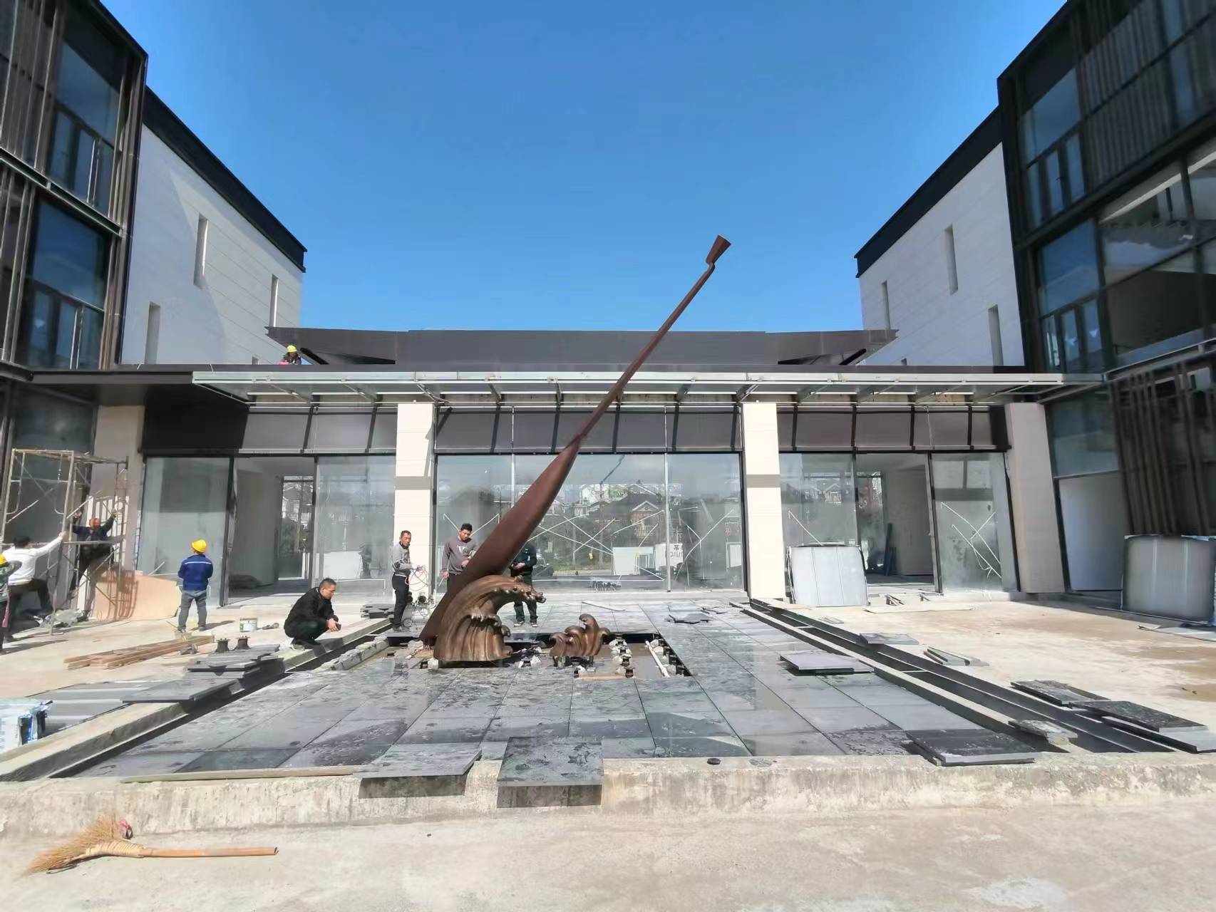 吉林建筑入口 不锈钢帆船雕塑 金属艺术加工