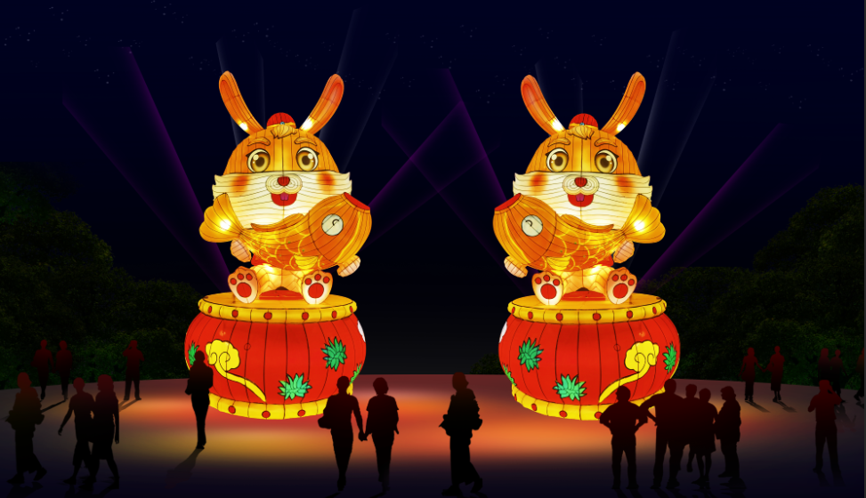 兔年现货花灯工厂 彩灯灯组定制设计生产安装