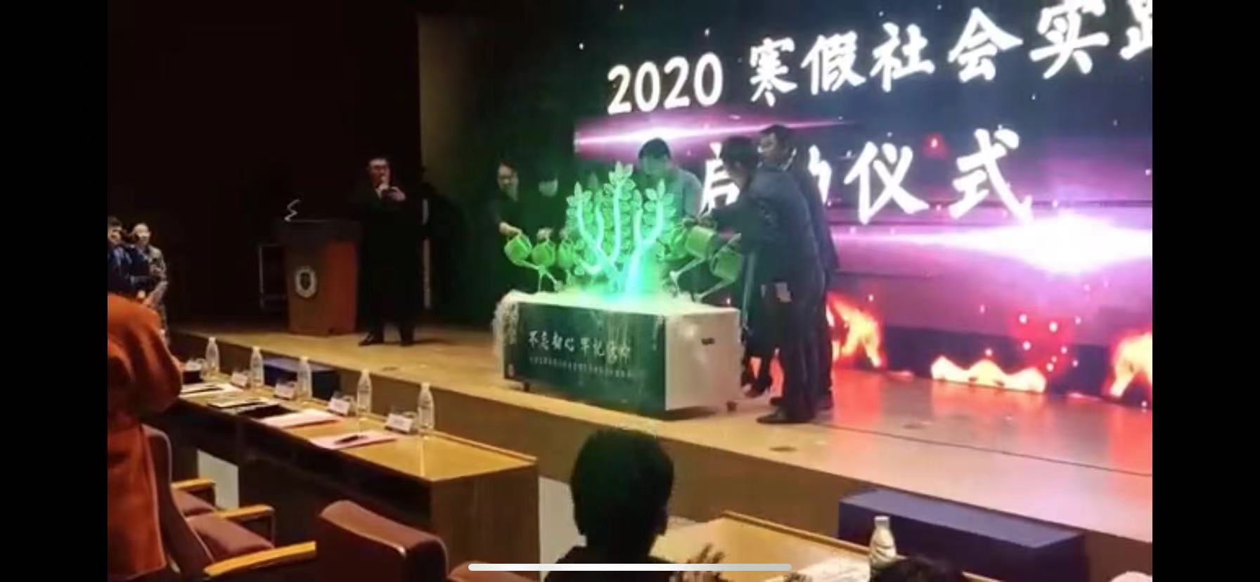 干冰浇灌小树苗