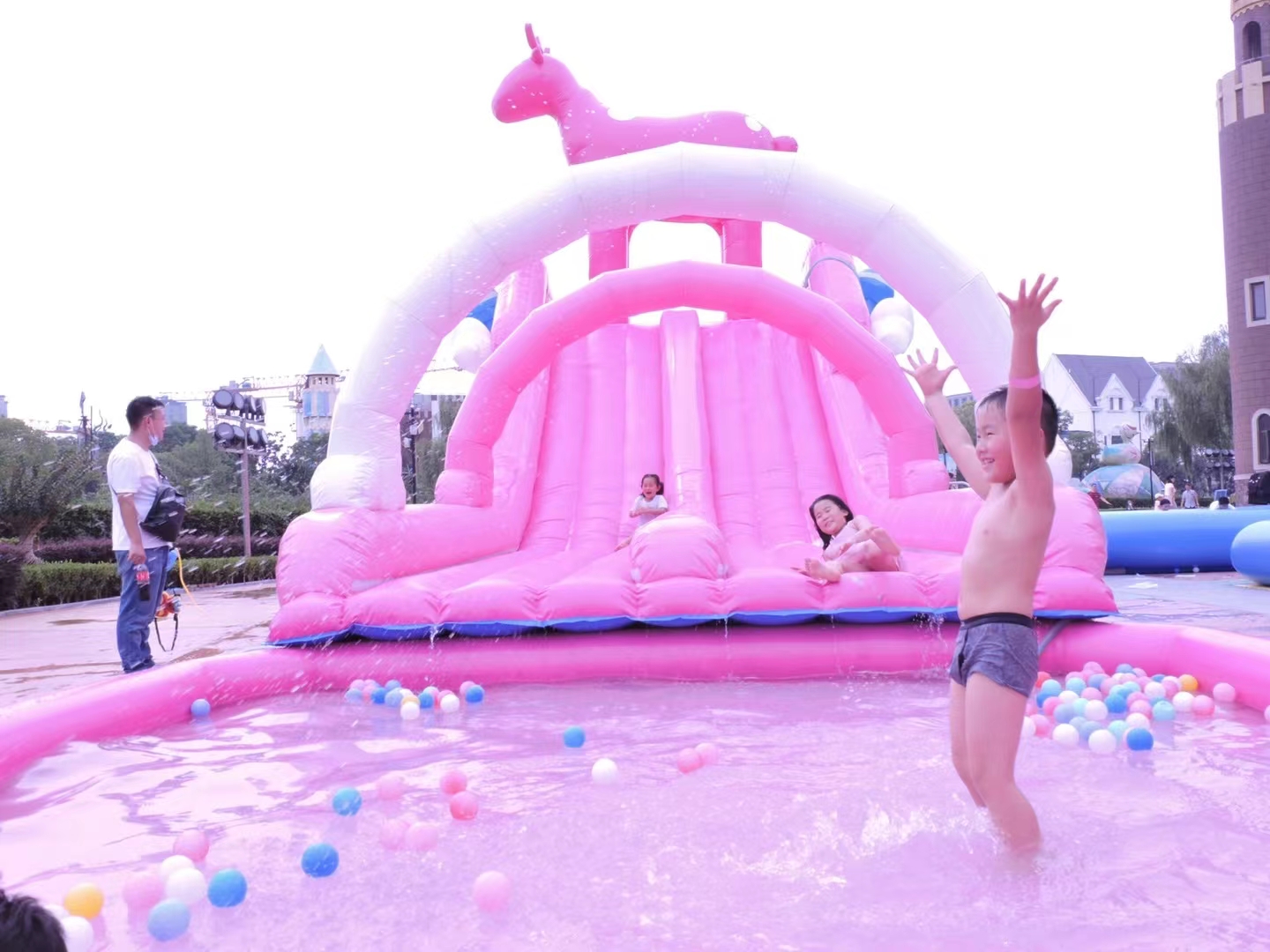 水上乐园 夏天水上项目 水上闯关滑梯  泡沫派对