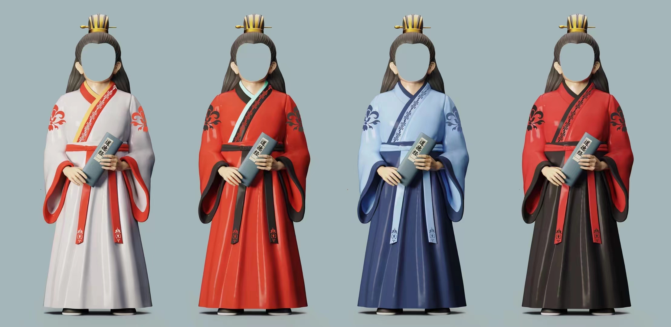 国风拍照雕塑