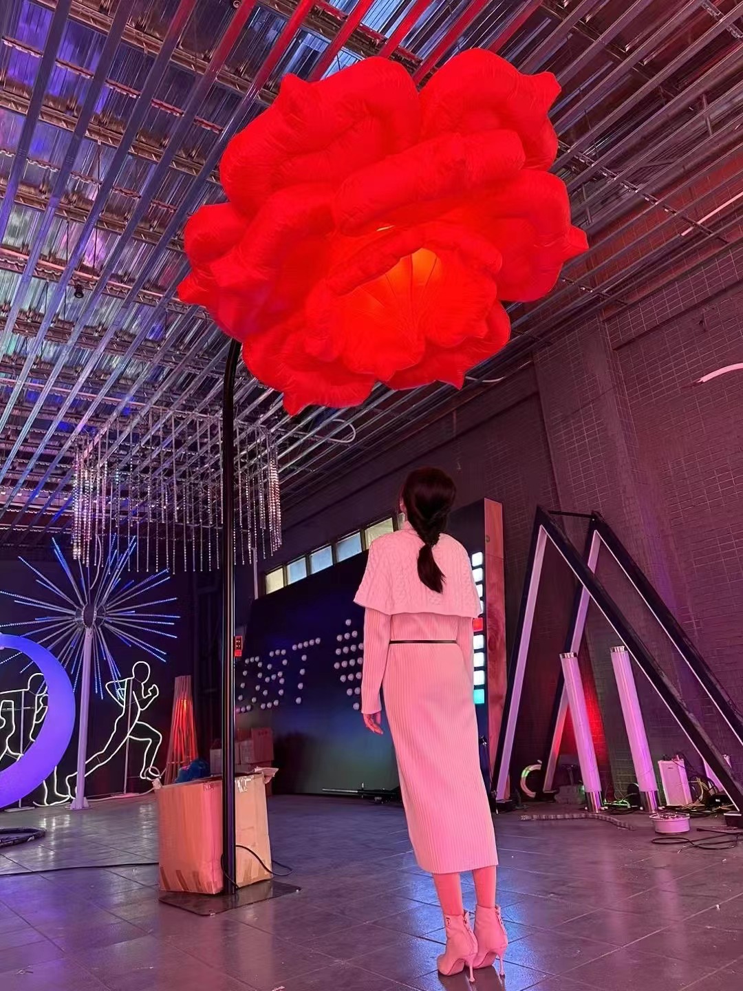 气模人体感应花喇叭花牵牛花机械花厂家直销批量生产