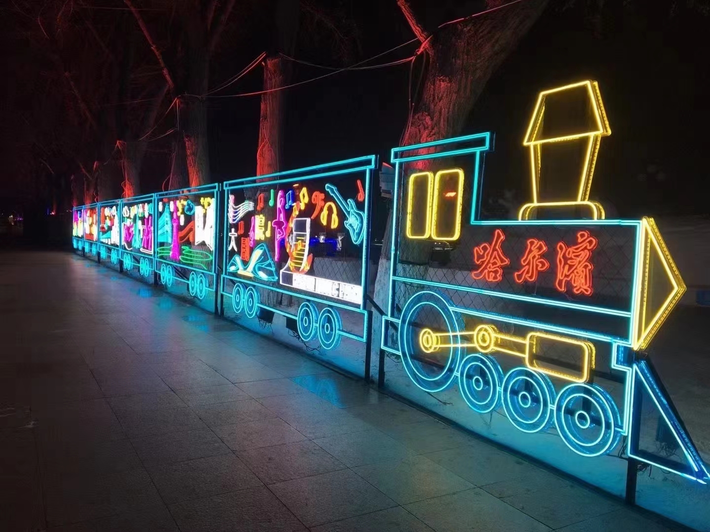 灯饰画造型霓虹灯集市网红灯光打卡装置厂家