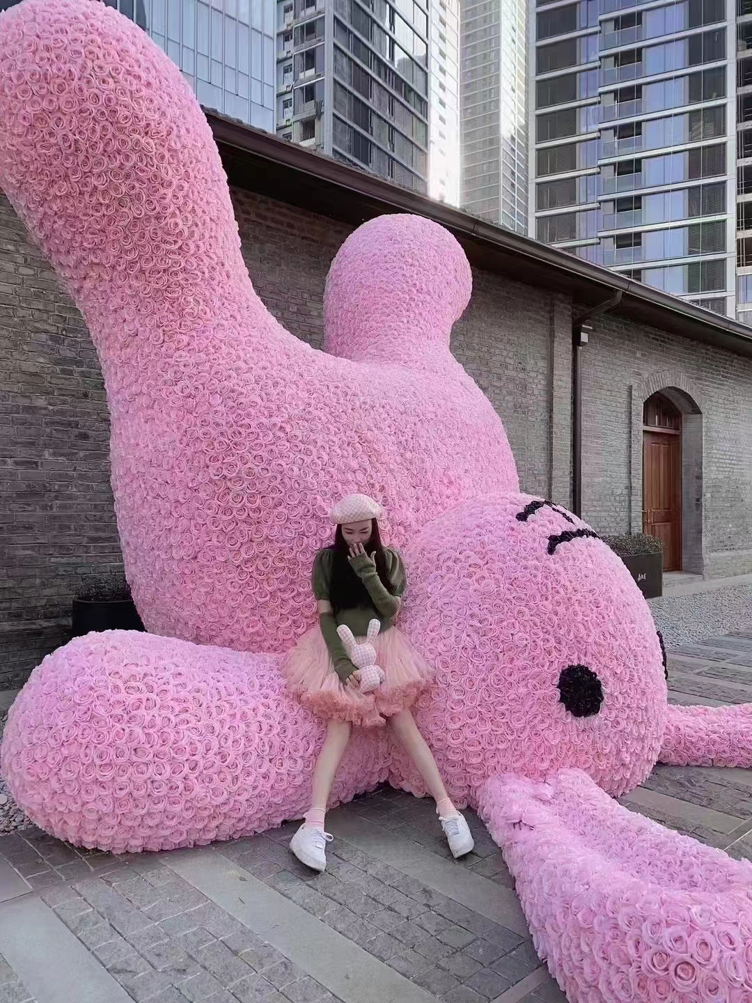 绢花玫瑰网红熊 